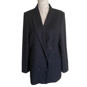 The White Company Double Breasted Wool Blend Blazer Navy size 12